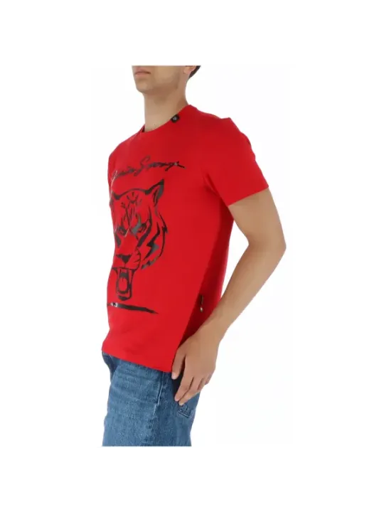 Rotes T-Shirt mit Tigerdruck