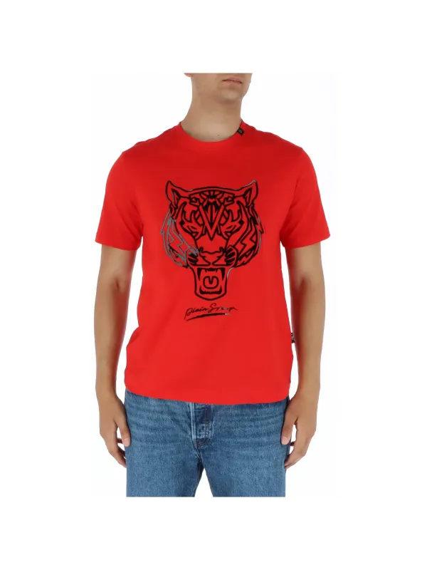 Rotes Tiger-T-Shirt mit Logo