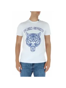 Weißes Tiger-Emblem Plein Sport T-Shirt