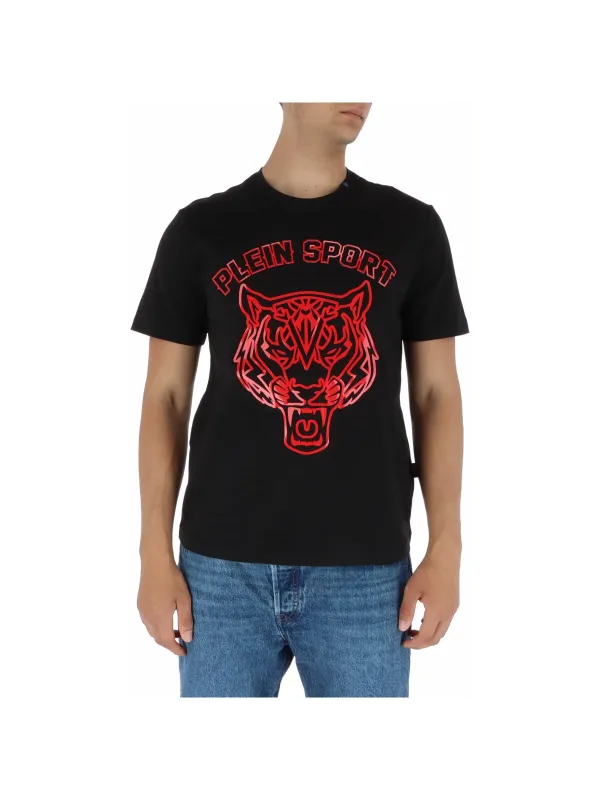 Roter Tiger auf grauem Shirt