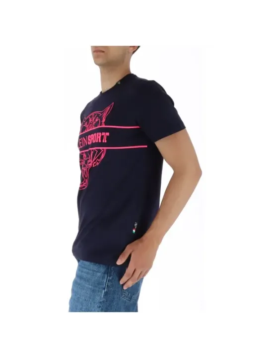 Navy Plein Sport Flügel Logo T-Shirt