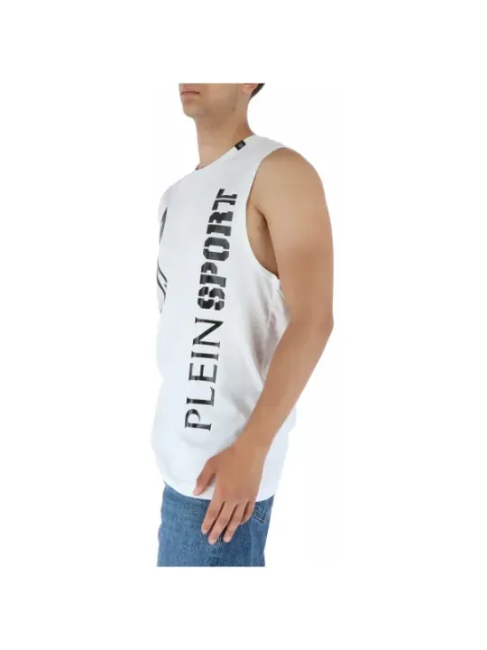 Weißes Plein Sport Tanktop Baumwolle