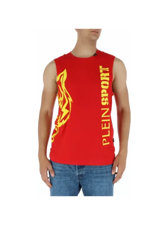 Rotes Tanktop mit gelben Flammen