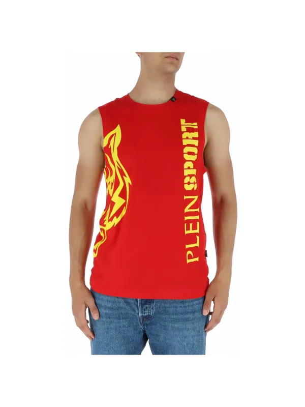 Rotes Tanktop mit gelben Flammen