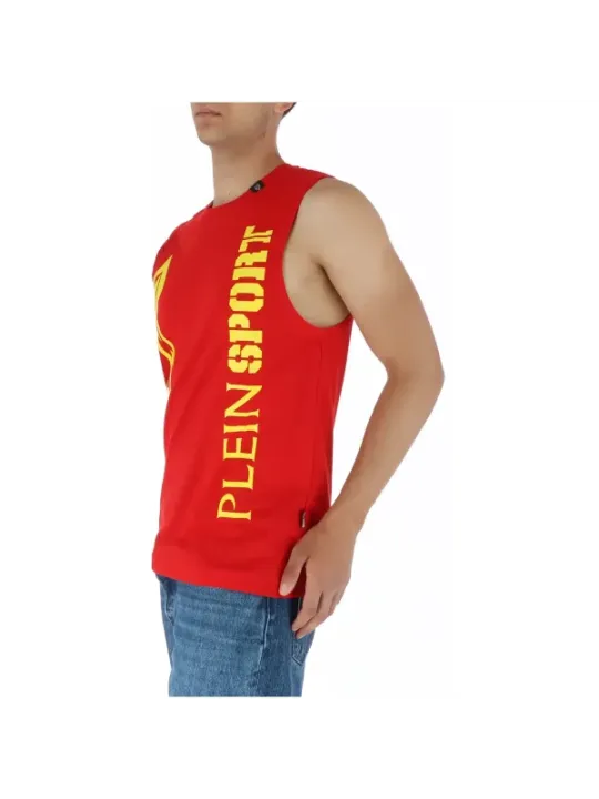 Rotes Plein Sport Tanktop Training