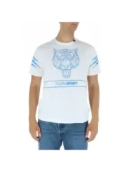 Weißes Tiger-T-Shirt Plein Sport