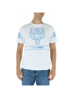 Weißes Tiger-T-Shirt Plein Sport