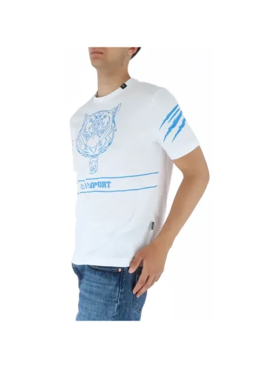 Weißes T-Shirt mit blauem Tiger