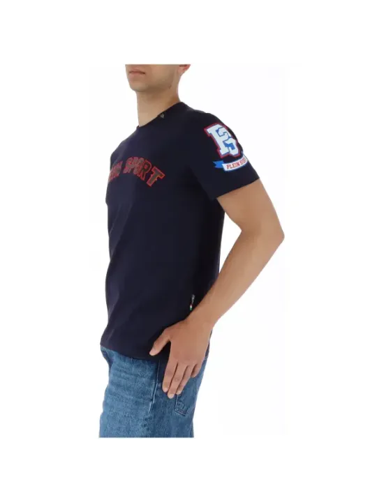 Plein Sport navy besticktes Rundhals-Shirt