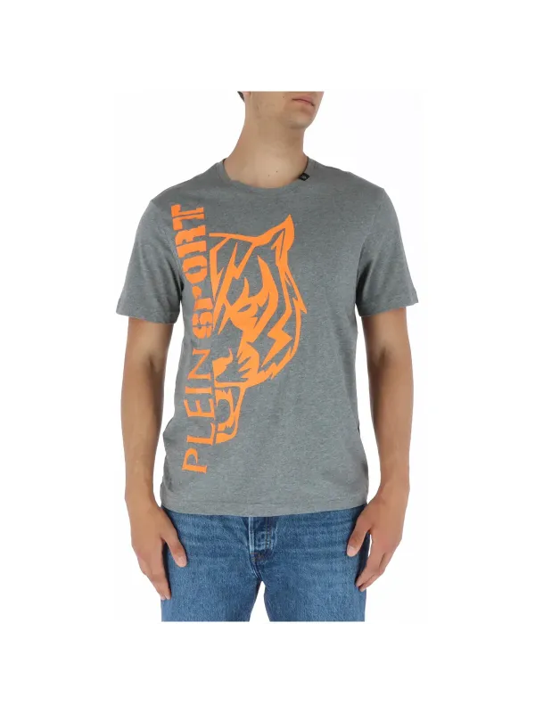 Graues Plein Sport Tiger Logo T-Shirt