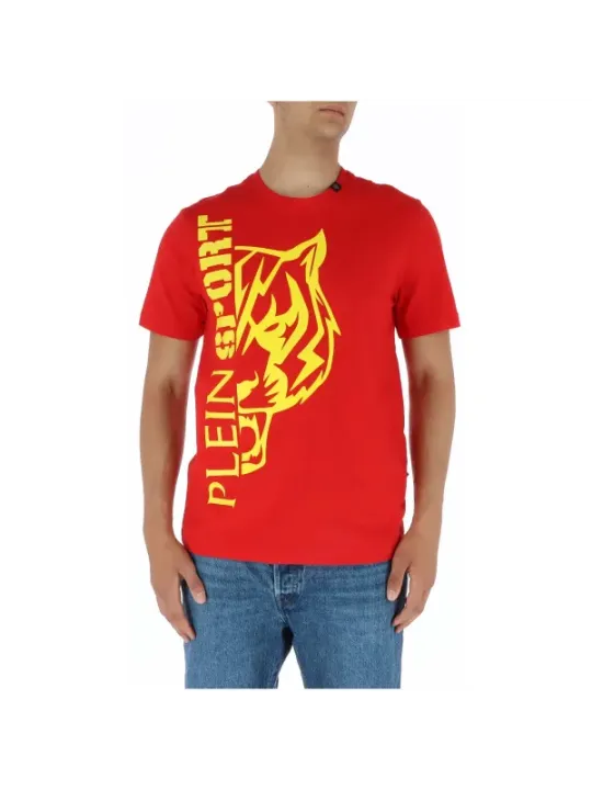 Rotes T-Shirt mit Tigerdruck