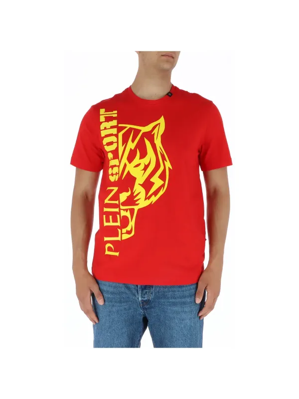 Rotes T-Shirt mit Tigerdruck