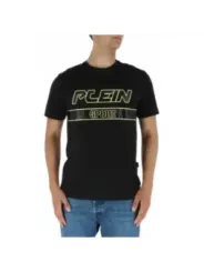 Schwarzes T-Shirt mit gelbem Text