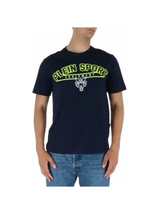 Dunkelblaues Plein Sport Tiger T-Shirt
