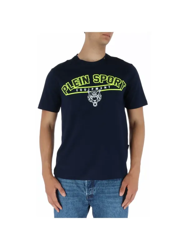 Dunkelblaues Plein Sport Tiger T-Shirt