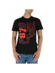 Schwarzes T-Shirt mit rotem Design