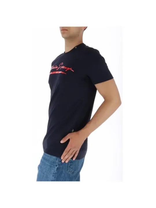 Navy Plein Sport diagonales Streifenhemd