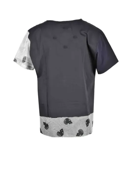 Graues Shirt mit Mesh-Einsätzen