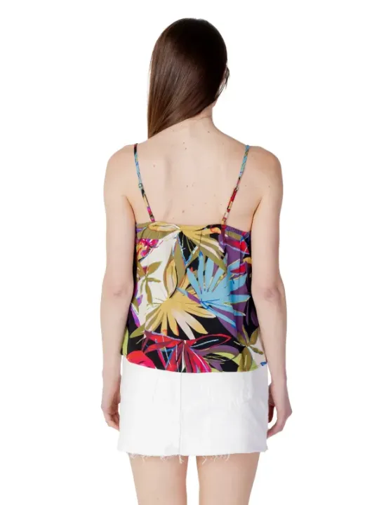 Buntes tropisches Tanktop mit Fransen