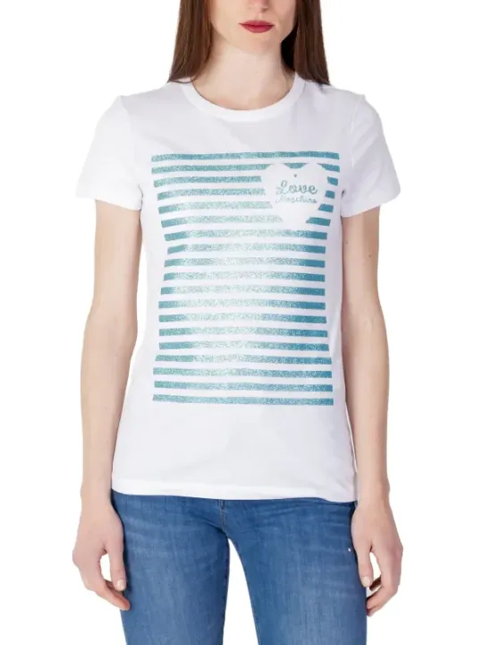 Love Moschino gestreiftes Damen-T-Shirt