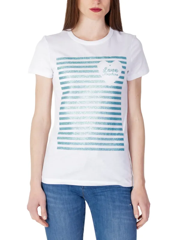Love Moschino gestreiftes Damen-T-Shirt
