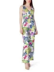 Weißer Jumpsuit mit tropischem Blumenmuster