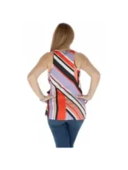 Mehrfarbiger Damen-Tanktop asymmetrisch geschnitten