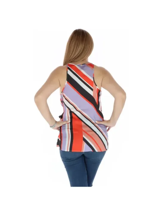 Mehrfarbiger Damen-Tanktop asymmetrisch geschnitten