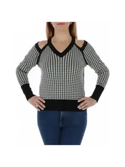 Pinko grauer Strickpullover mit Ausschnitt