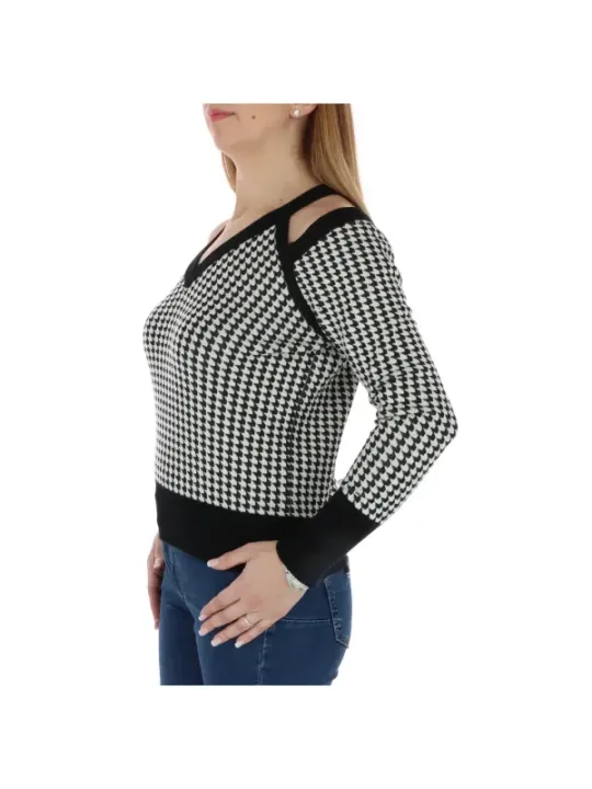 Schwarzer, weißer Karomuster-Pullover Pinko