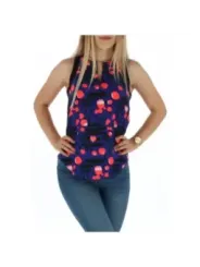 Lila Seidenoberteil mit geometrischem Muster