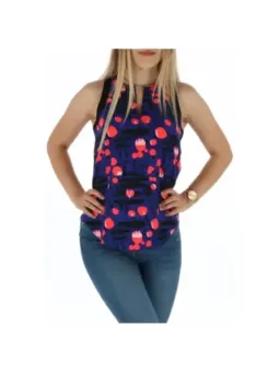 Lila Seidenoberteil mit geometrischem Muster