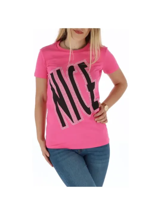 Fuchsia T-Shirt mit NICE-Aufdruck