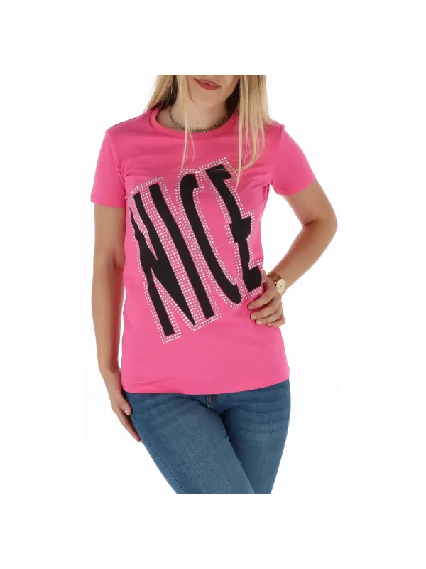Fuchsia T-Shirt mit NICE-Aufdruck