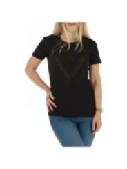 Schwarzes Guess Diamant Grafik T-Shirt