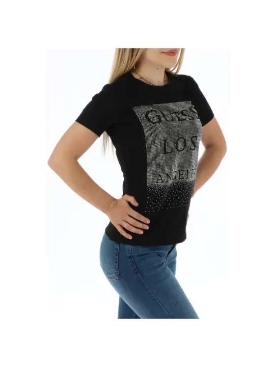 Schwarzes Guess Los Angeles T-Shirt