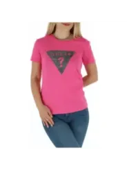 Rosa Guess T-Shirt mit Dreiecksdesign