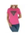 Rosa Guess T-Shirt mit Dreiecksdesign