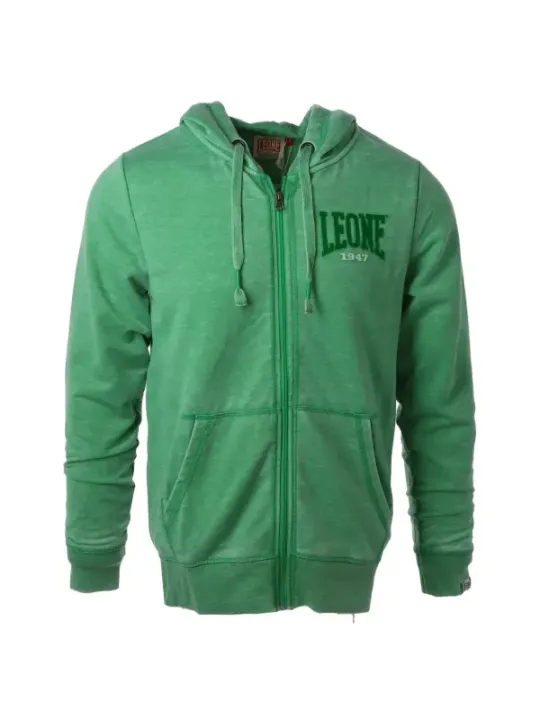 Grüne Kapuzenjacke Leone 1947 Stickerei