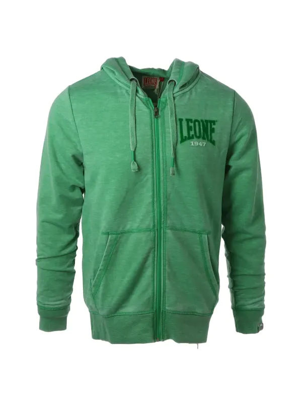 Grüne Kapuzenjacke Leone 1947 Stickerei