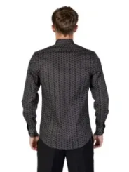 Dunkelgraues Hemd mit geometrischem Muster