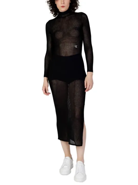 Schwarzes, transparentes Calvin Klein Kleid