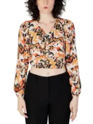 Abstrakte Bluse mit Blättermuster.