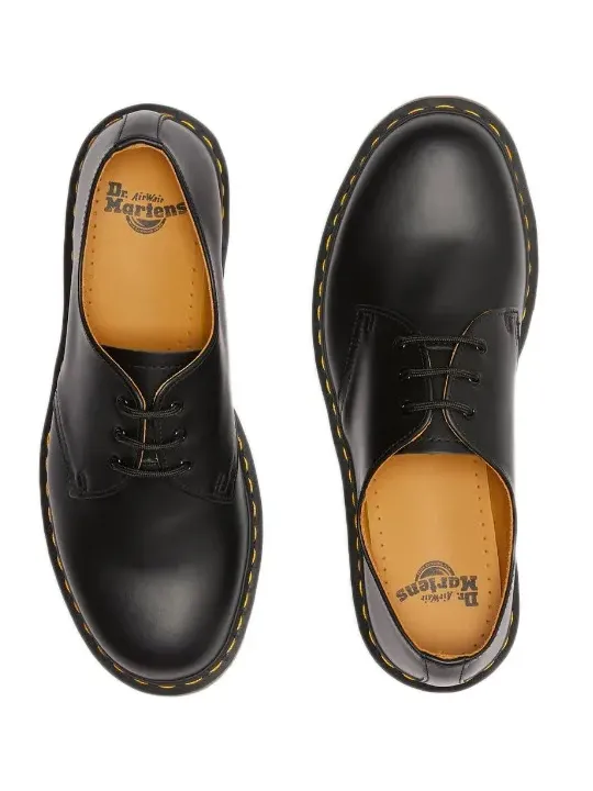 Schwarze Leder Dr. Martens Halbschuhe