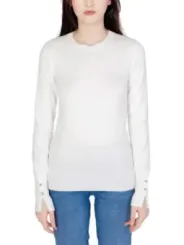 Weiße Guess Langarmbluse mit Knöpfen