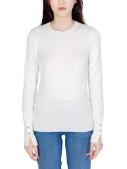 Weiße Guess Langarmbluse mit Knöpfen