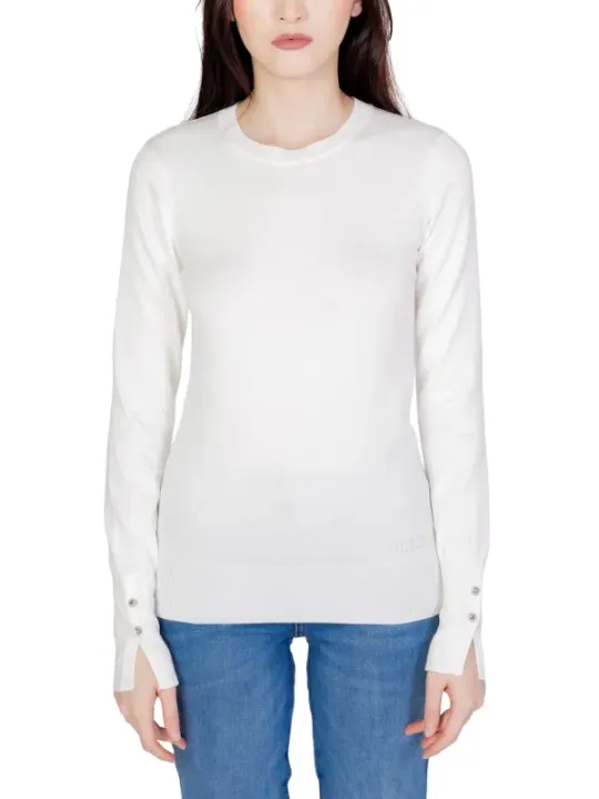 Weiße Guess Langarmbluse mit Knöpfen