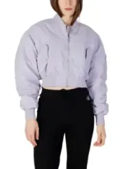 Lilafarbene Cropped Calvin Klein Bomberjacke