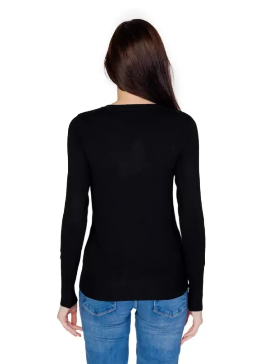 Schwarzes Guess Langarmshirt Rückansicht