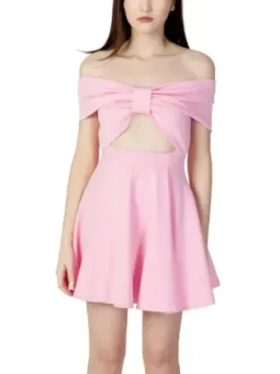 Pinkes Minikleid mit Schleife